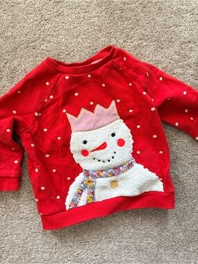 Baby Boden Red Snowman Pullover Sweatshirt